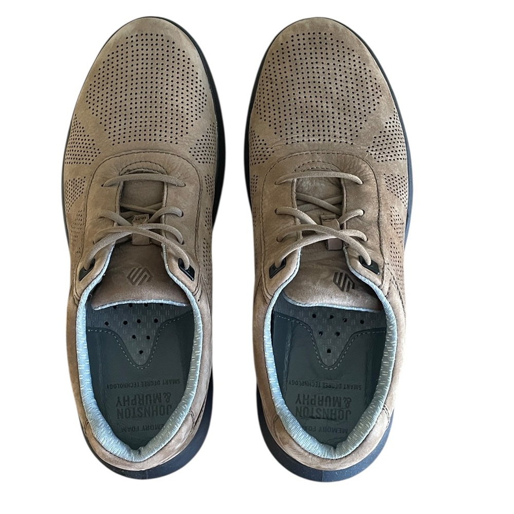 JOHNSTON & MURPHY XC4 SMART DEGREE PERFORATED SUEDE SNEAKERS - Tan 9.5